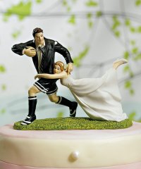 Rugby Sport Couple Figurine Funny Cake Topper