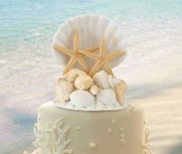 Coastal Seashell Wedding Cake Topper