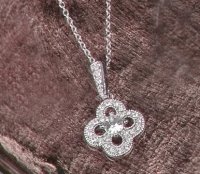 Crystal Clover Necklace Pendant Silver