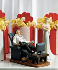 Funny Couch Potato Groom Wedding Cake Topper
