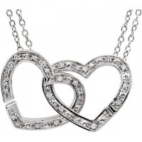 Sterling Silver 1/6 CTW Diamond 2-in-1 Interlocking Heart