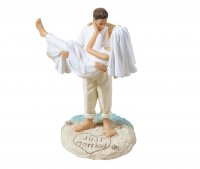 Beach Wedding Figurine - Caucasian Bride and Groom